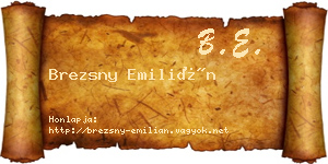 Brezsny Emilián névjegykártya